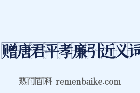 赠唐君平孝廉引近义词是什么意思的图片